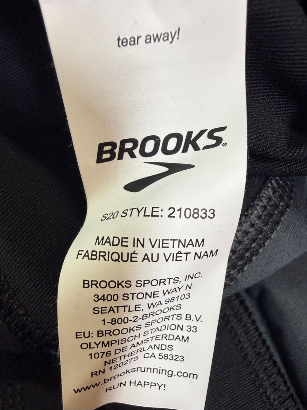 Brooks Men’s Greenlight 9" Drawstring Short Tight in black M-401 Sz M - Picture 8 of 10